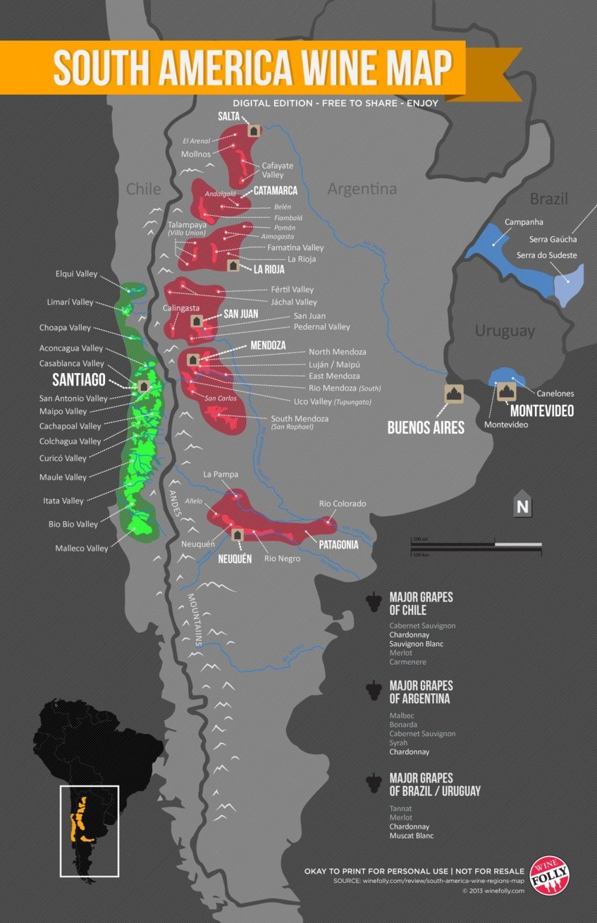 south america wine map - Wine Paths